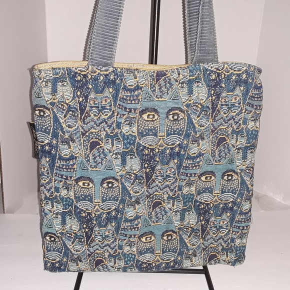 Laurel Burch Blue Indigo Cats ShoulderBag / Tote - Picture 2 of 12
